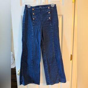 Boden Navy Flare Wide-Leg Jeans